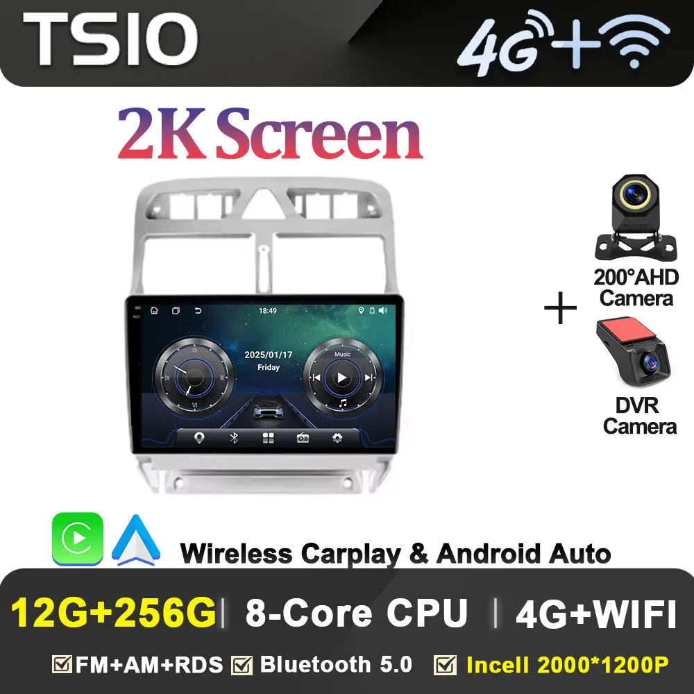 Car Radio Android 16 2din For Peugeot 307 1 2001 - 2008 GPS Navigation Smart Car Systems Wireless Android Auto Carplay 8 Core 4G