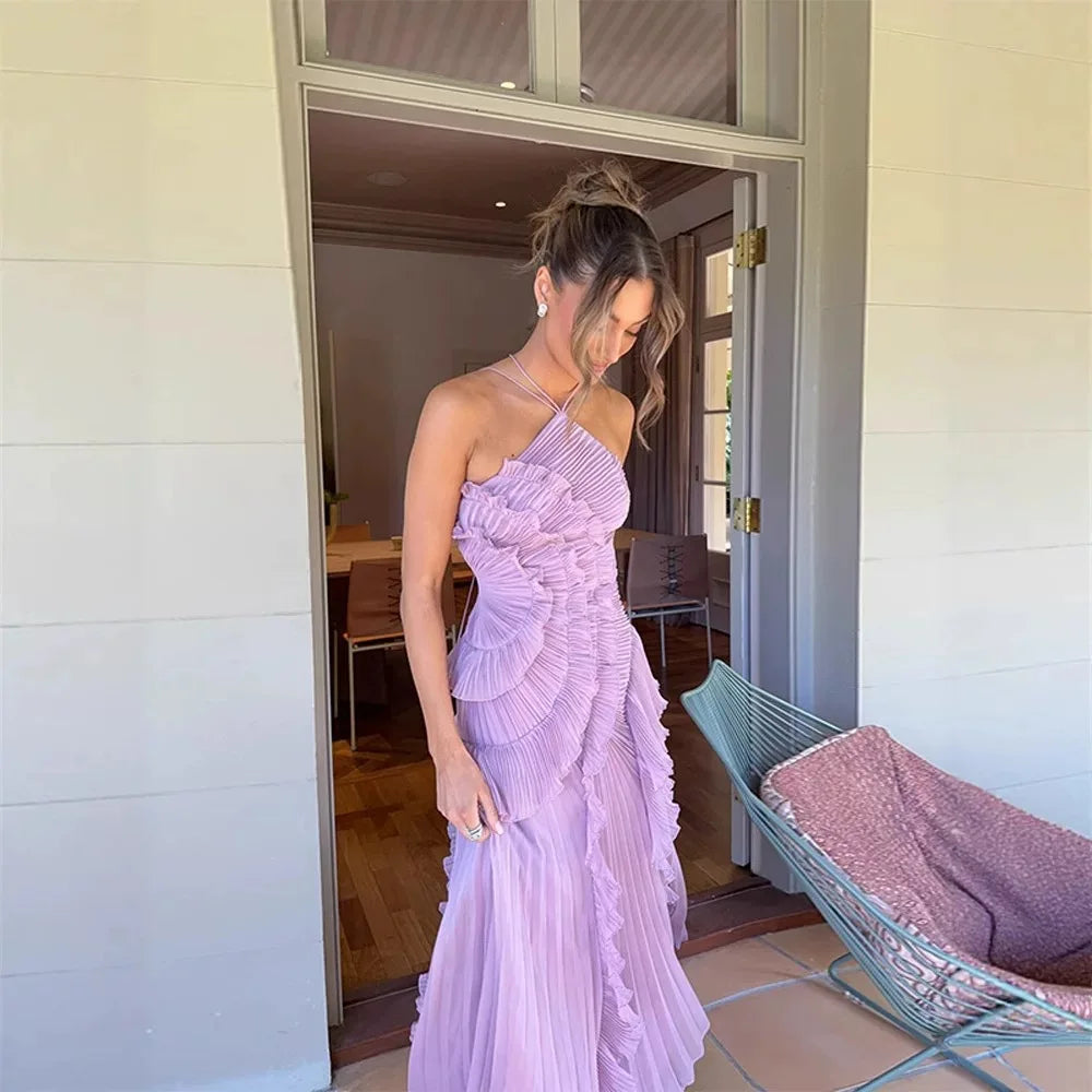 Women's Strapless Backless Tassel Maxi Dress — Summer Evening Wear