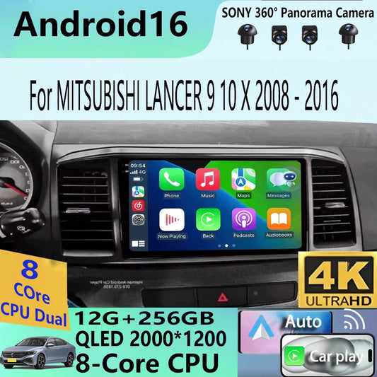 9" Car Stereo with Apple CarPlay & Android Auto, Compatible with Mitsubishi Lancer 9 10 X