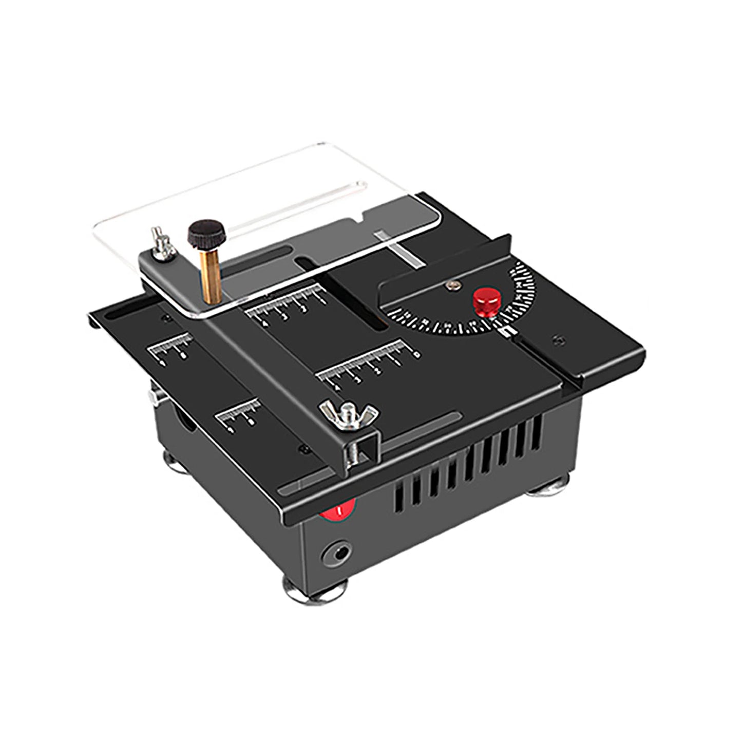 100W Multi Functional Table Saw Mini Desktop Electric Saw Cutter Speed and Angle Adjustable Liftable Blade 16MM Cutting Depth