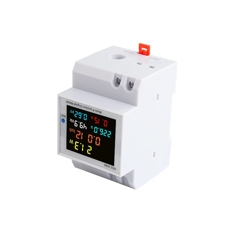 6IN1 Din Rail AC Monitor 110V 220V 380V 100A Voltage Current Power Factor Active KWH Electric Energy Frequency Meter