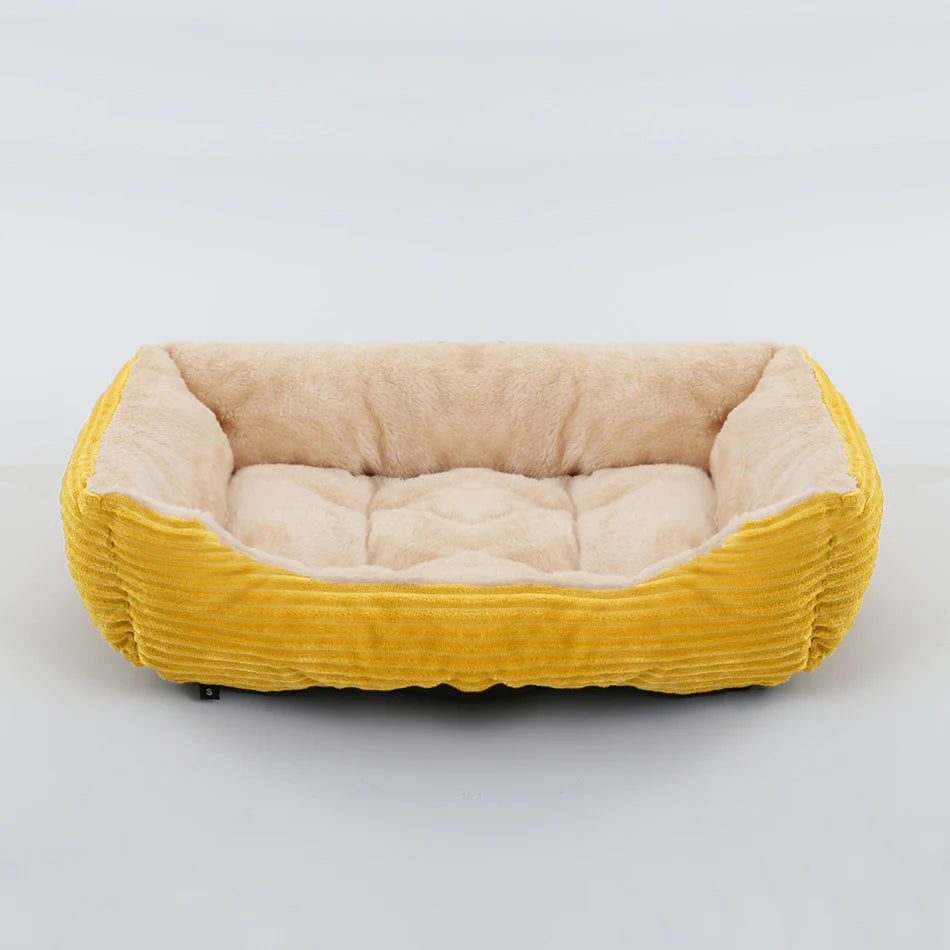 Square Plush Dog & Cat Sofa Bed - Cushioned Bolster Pet Bed - photo 10