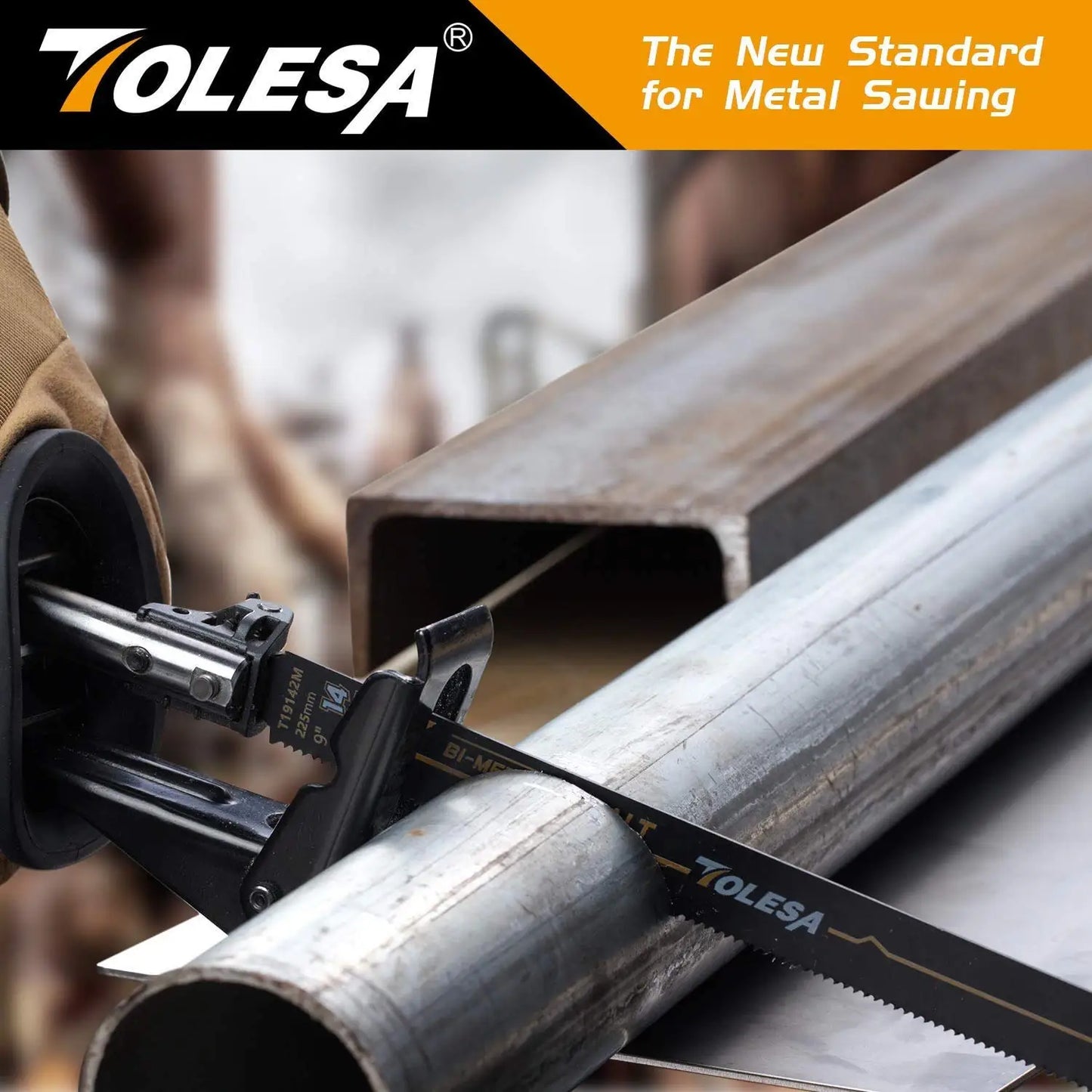 TOLESA 10PCS Reciprocating Bi-metal Saw Blades for Wood Pruning PVC Cutting Heavy Metal Cutting Metal Tube Sheet for Window Door