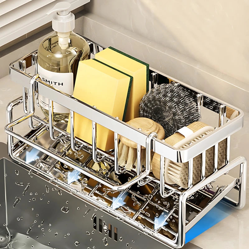Stainless Steel Sink Drying Rack – Large Capacity, Upgraded Load-Bearing, Rust-Resistant, Nail-Free Kitchen Organizer