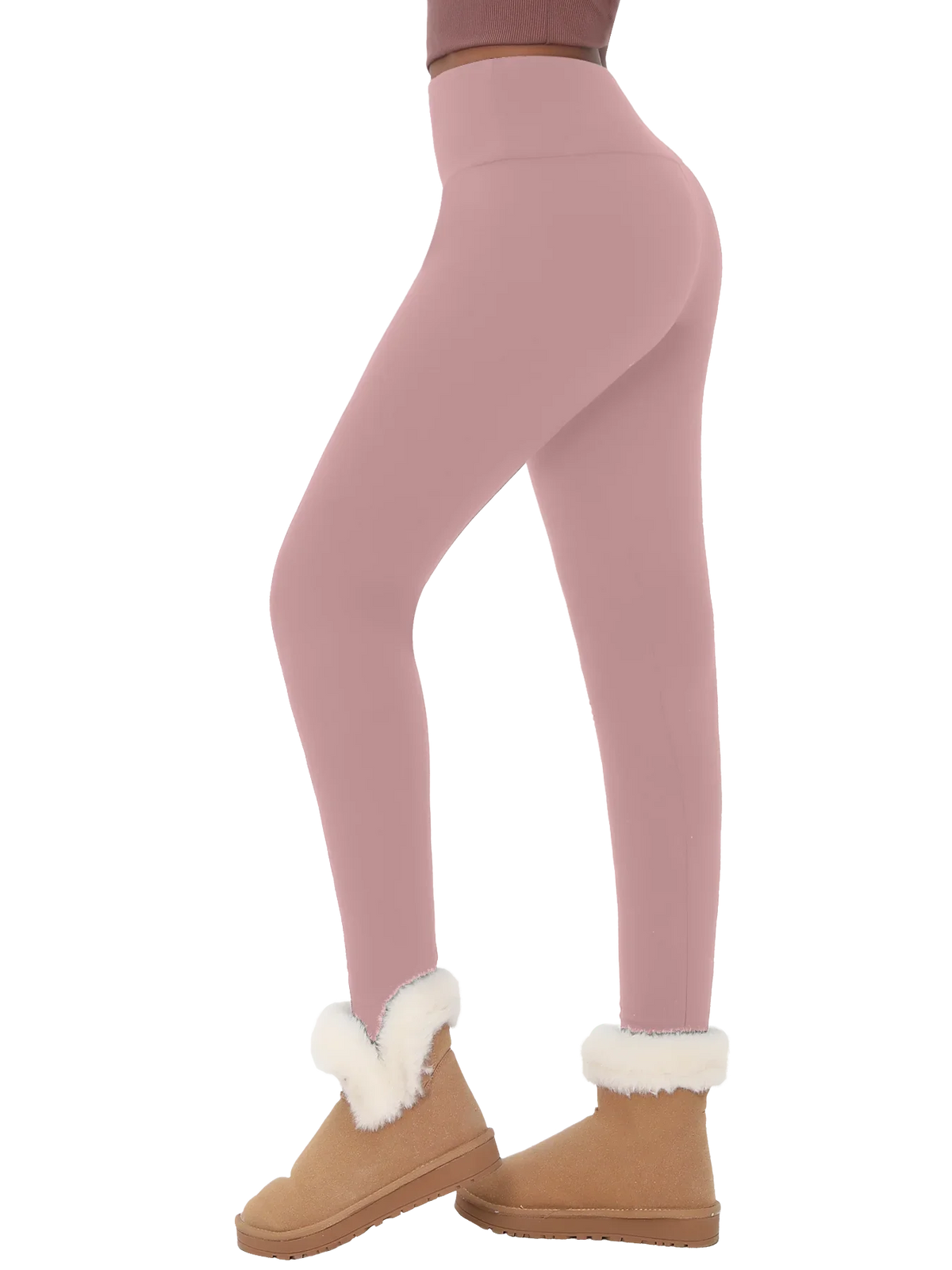 Women's Fleece Lined High Waist Yoga Leggings - Thick Workout Tights - photo 12
