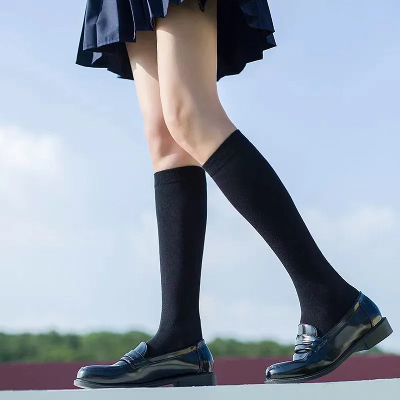 Women's Thick Knee High Socks, Black and White