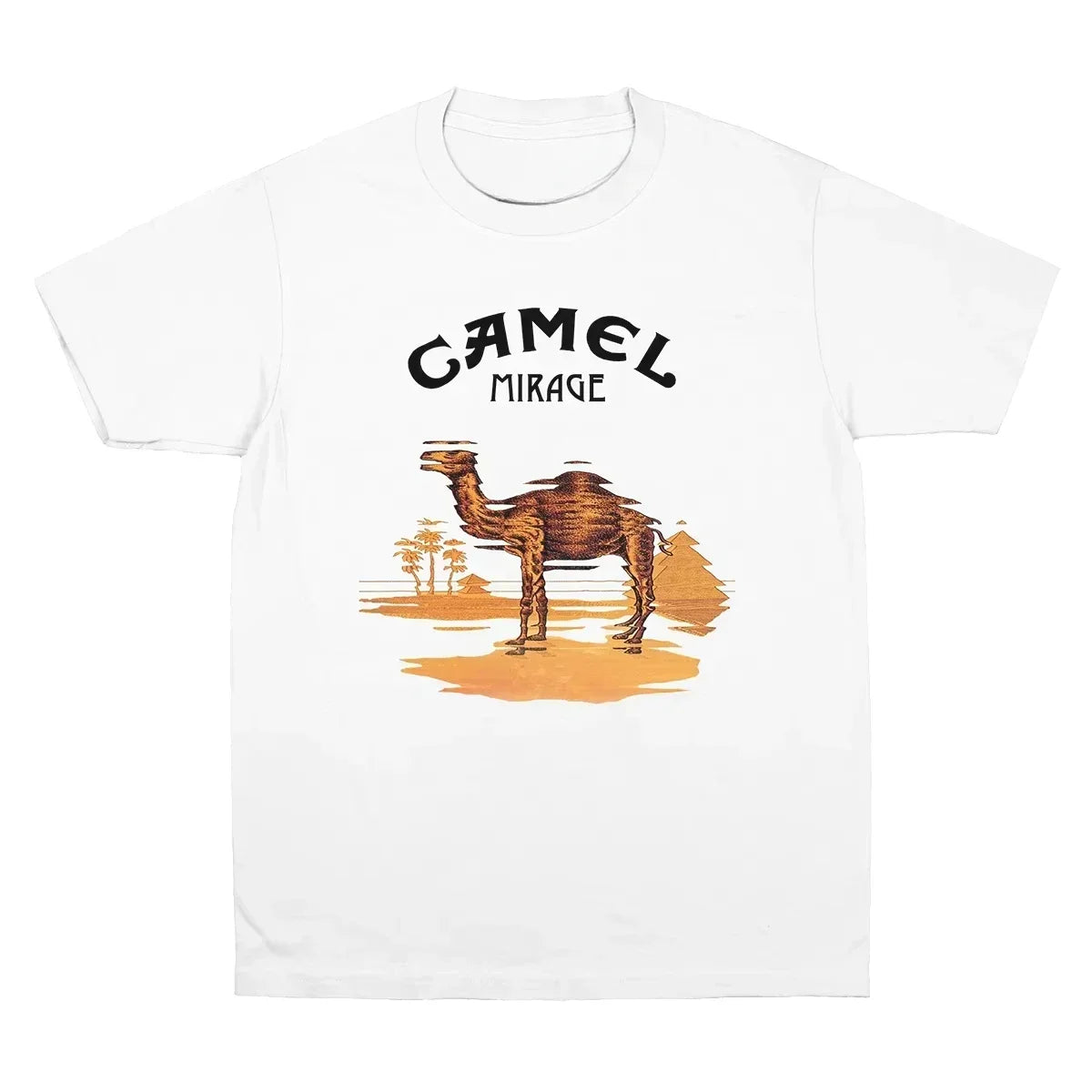 Retro Car Camel Cigarettes T-Shirt Vintage Cotton Tops Tees Short Sleeve Casual Streetwear Men Women Clothing Harajuku