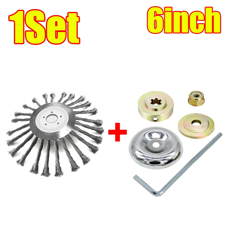 Weed Brush Trimmer Head - Durable Steel Wire Cutter Tool