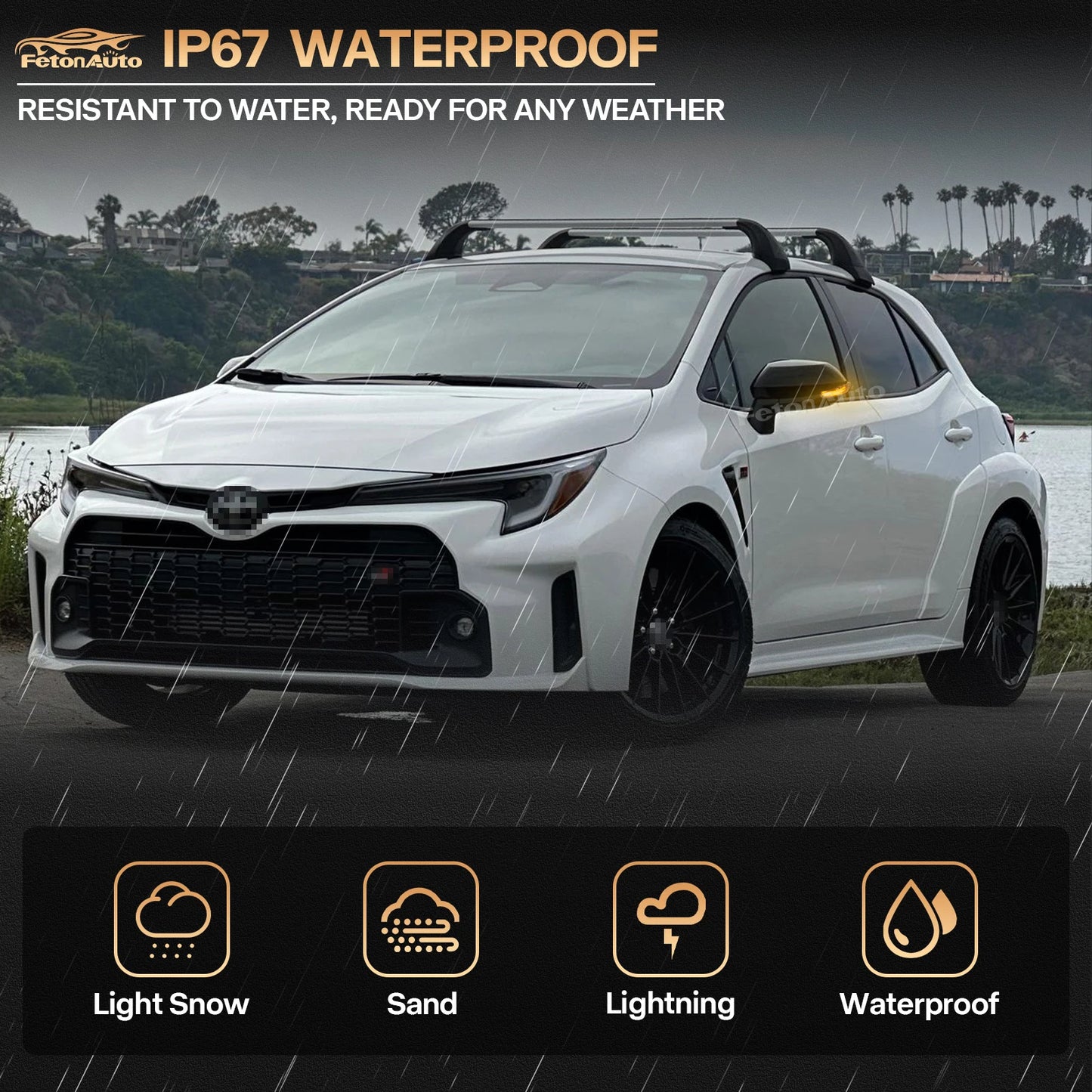 2x Dynamic Turn Signals Light Rear View Mirror Sequential  LED Amber  Lamp For Toyota Corolla Sport E210 Hatchback 2019 -2021