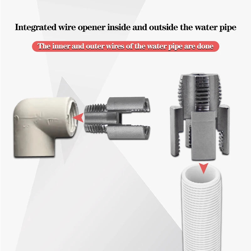 PPR/PVC Water Pipe Threading Tool — 1/2 in and 3/4 in Internal and External Thread Tapper