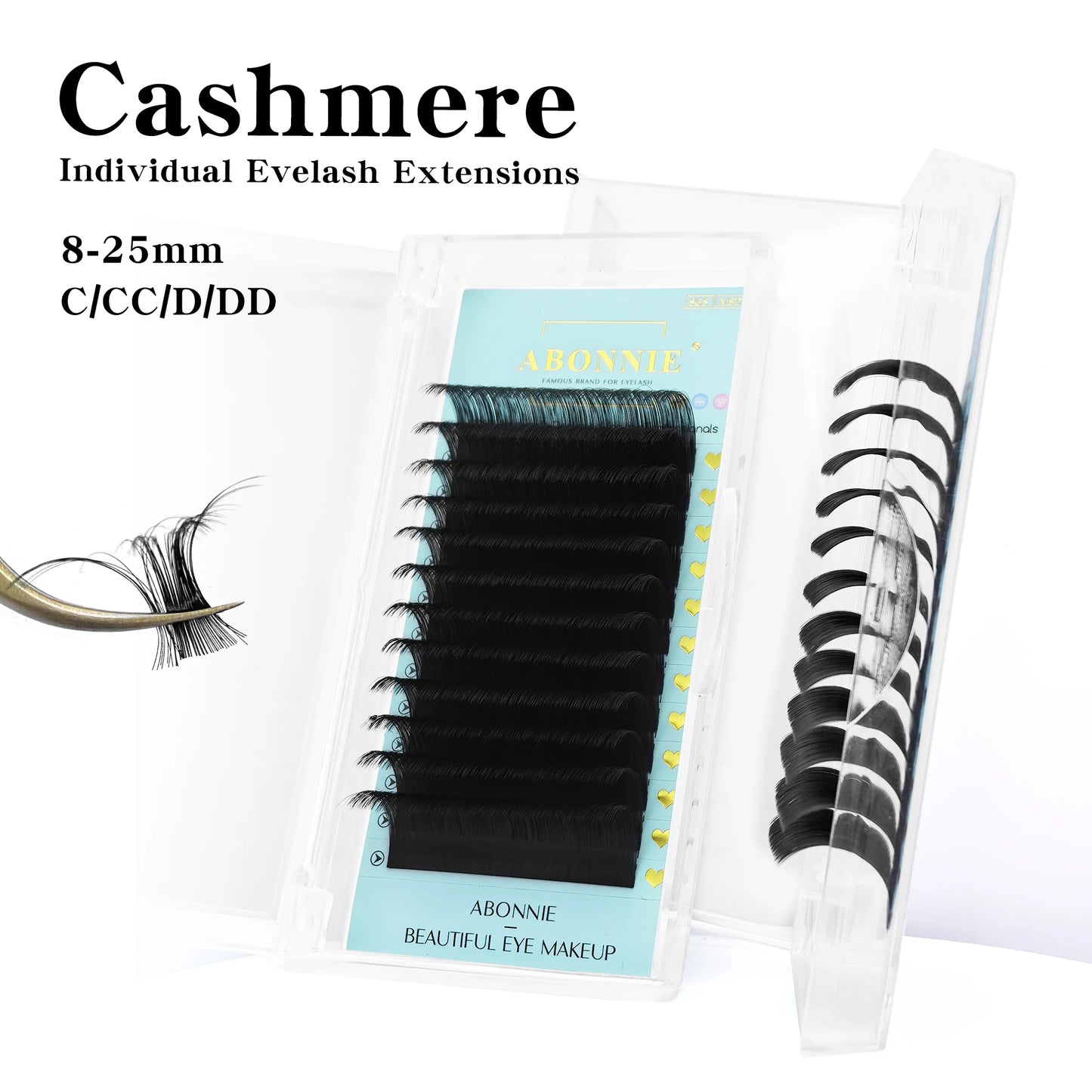 Abonnie Cashmere Lashes Classic Eyelash Extensions Russian Volume Matte Black Eyelashes