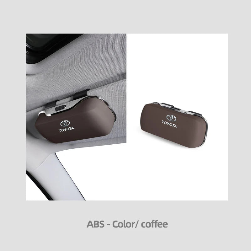 Car Glasses Box Visor Eyeglasses Case For Toyota GR Rav4 Yaris Camry Land Corolla CHR Hilux Cruiser Tacoma Sunglasses Holder