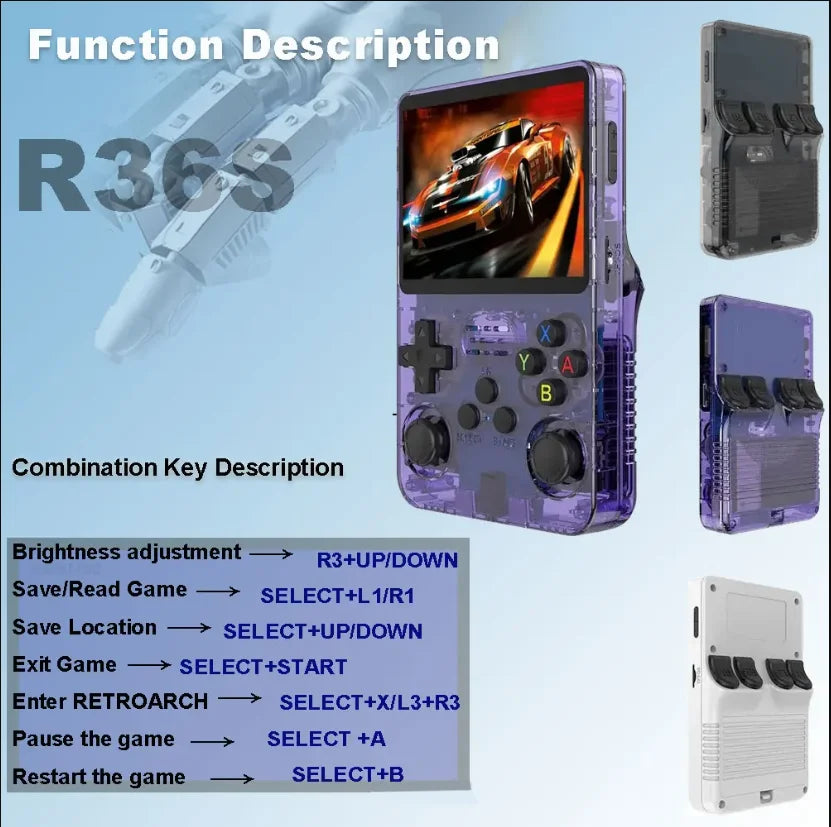 Original Arkos System R36S Retro Game Console Handheld 3.5" Consolas R36 S Portable Pocket Video Player 64GB 128GB Kid Gift