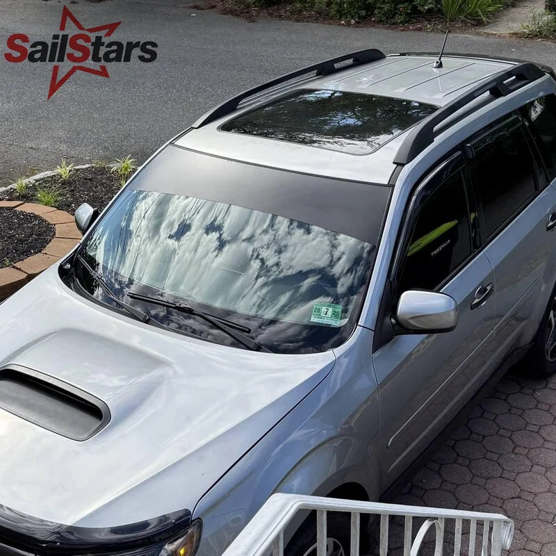 Matte Black Car Sunshade Perforated Vinyl Film Auto Front Windshield Self-Adhesive Decal Stickers