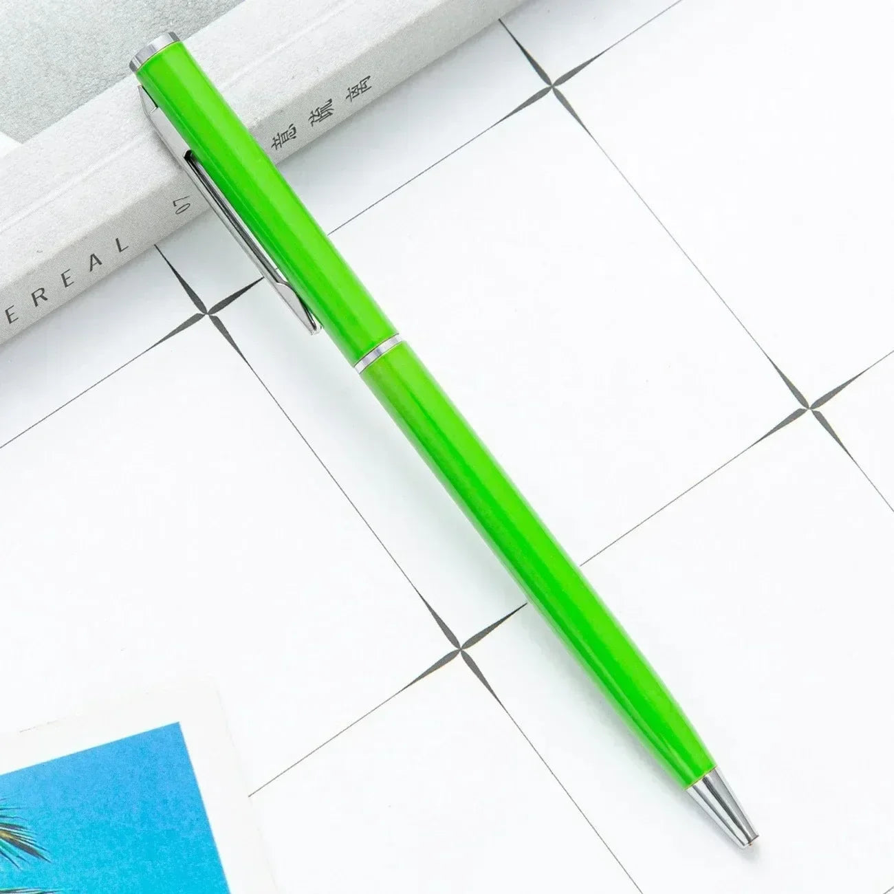 20-200 Pens New Slim Metal Ballpoint Pens Rose Gold Custom Logo Advertising Lettering Engraved Name School Office Supplies Gifts