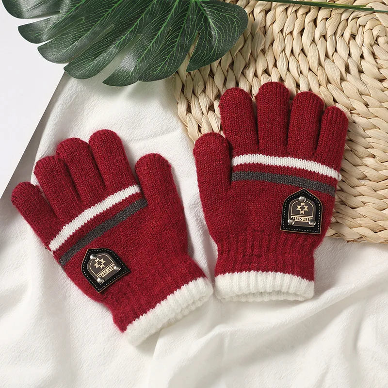 Kids Knit Winter Gloves - Double Layer Gloves for Boys and Girls - photo 8