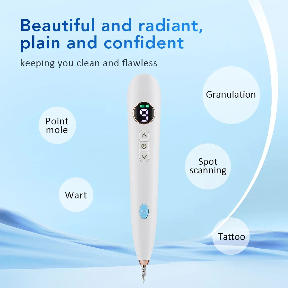 Laser Tattoo Mole Removal Pen 9 Modes LCD Plasma Pen Skin Care Tools Tag Removal Freckle Wart Dark Spot Remover Beauty Care Tool