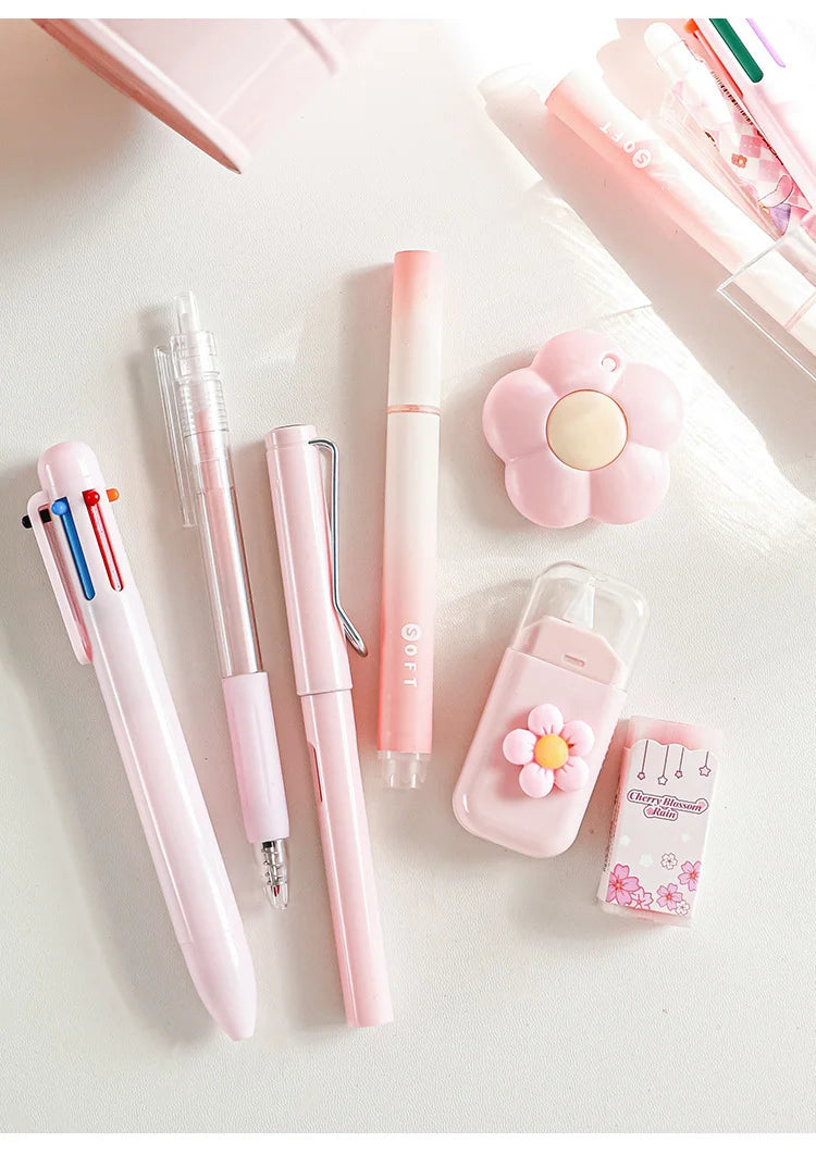 7-Pcs Stationery Set High-Quality Student Graduation Gift Neutral Pen Learning Companion Stationery Pack for Achievers， office