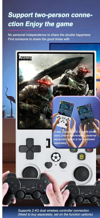 R36MAX Retro Handheld Video Game Console Linux System 4.0Inch IPS Screen Portable Pocket Video Player 64GB 128GB Games Kids Gif