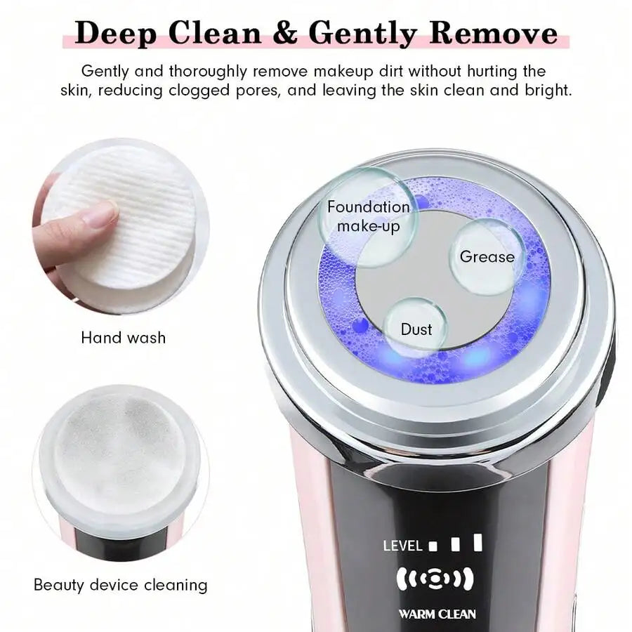 5 In 1 Multifunctional Facial Skin Care Massager Electric Facial Massage Device Color Light Import Instrument Clean Face Skin Re