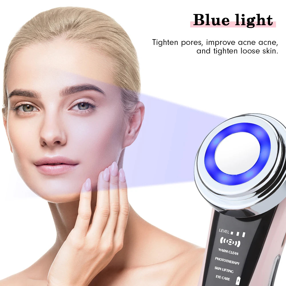 Face Massager Skin 5 In 1 Rejuvenation Massage LED Facial Lifting Beauty Vibration Wrinkle Removal Anti Aging Face Care
