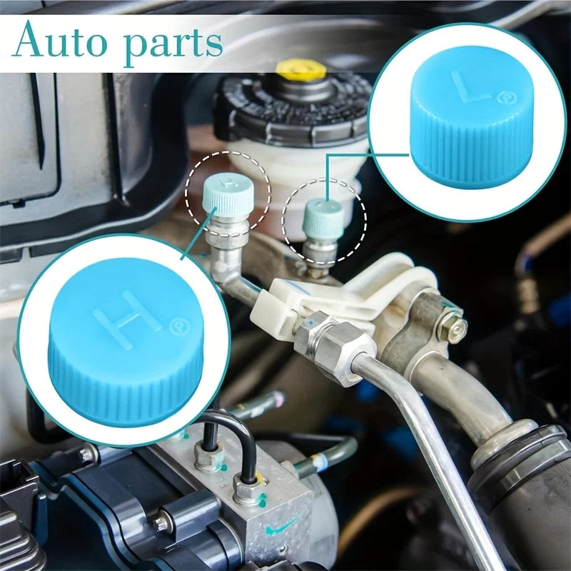 10Pcs/Set Car Air Conditioner Dust Valve Caps for R134A AC System,AC Low/High Pressure Port Cap Replacement Air Conditioner Seal