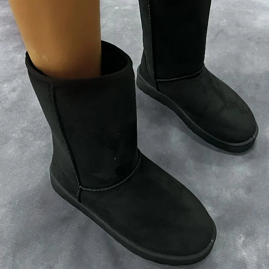 Women's mid-calf slip-on snow boots