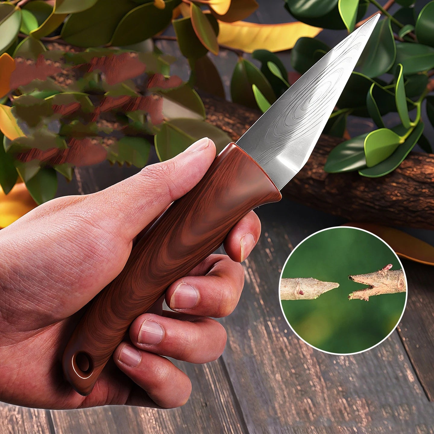 Garden Grafting Knife — Fruit Tree Budding Tool, Wooden Handle