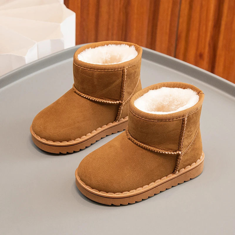 Kids Plush Snow Boots - Slip-On Short Winter Boots for Boys and Girls - photo 4