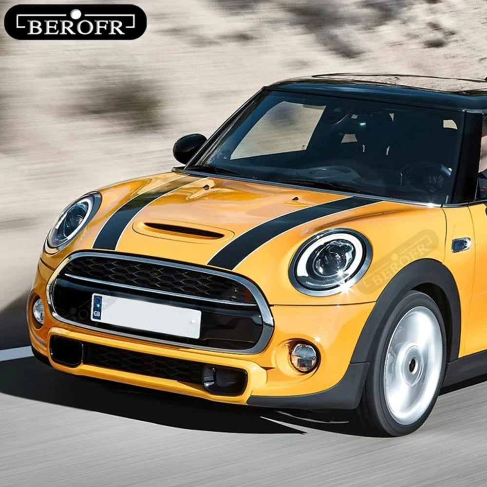 Car Hood Bonnet Stripe Decal – Vinyl Racing Stripes Compatible with MINI Cooper F55 F56 F57 R56 R57