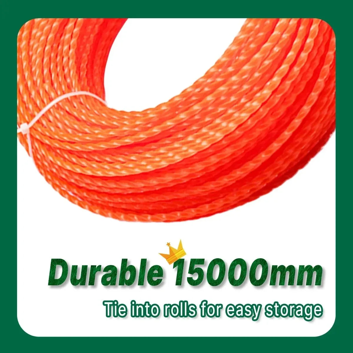 LUSQI 5m/10m/15m*2.4mm/2.7mm/3mm/3.5m/4mm Grass Trimmer Line Nylon Spiral Brush Cutter Rope Lawn Mower Head Accessory