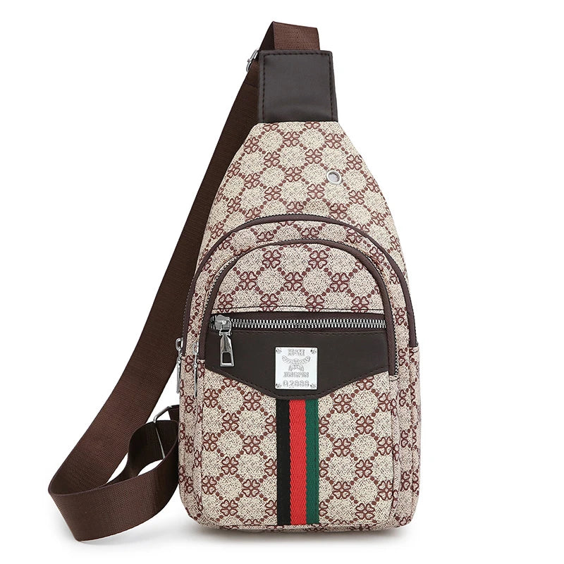 Men's Multifunction Messenger Bag Shoulder Cloth Chest Bags Crossbody Casual Handbag with Earphone Hole