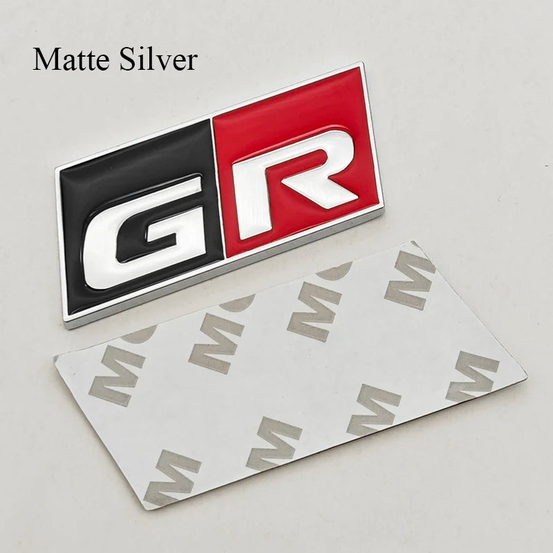 3D Metal Car Sticker GR SPORT Logo Fender Side Badge Rear Trunk Front Grille Emblem For Toyota Alphard Avensis Prius Crown Yaris