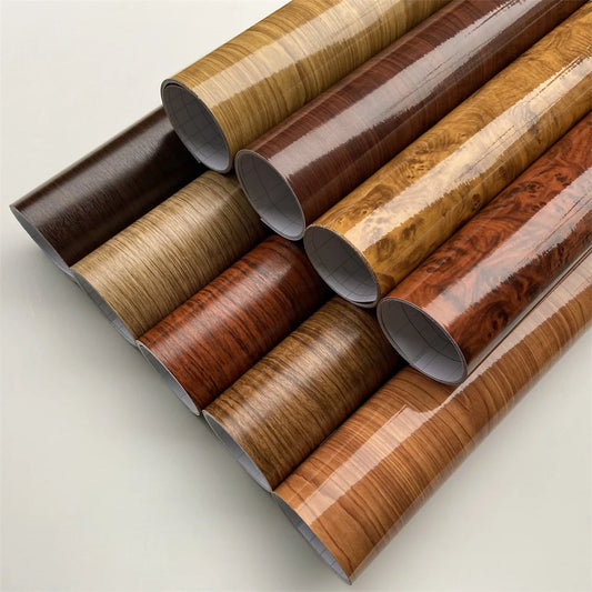 Wood Vinyl Wrap Film Car Sticker Interior Furniture Bubble Free Self Adhesive Wooden Textured Grain Decorative Film Cabinet