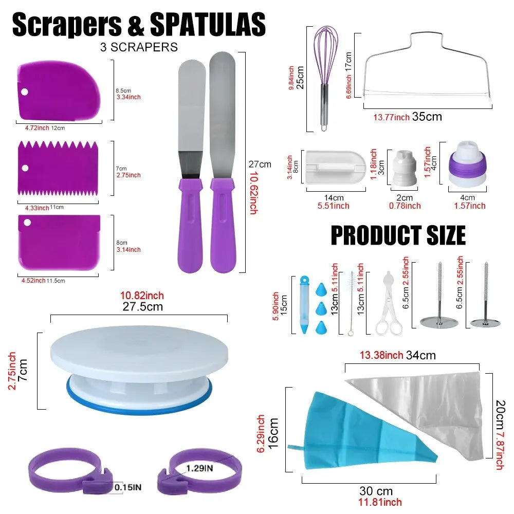 137-Piece Cake Decorating Kit - Turntable, Piping Tips & Bags - photo 6
