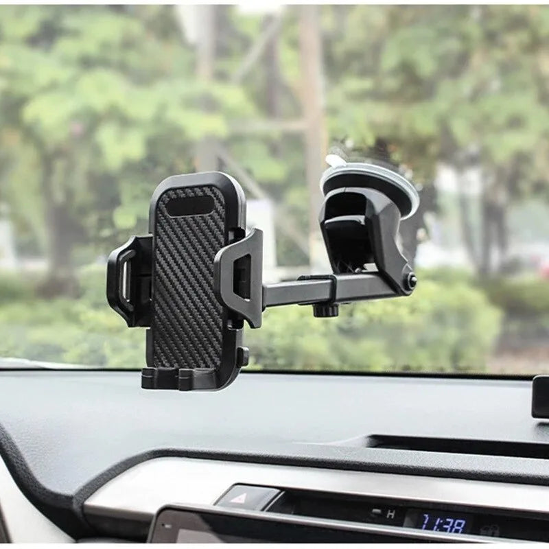 Suction Cup Car Phone Holder Mount - Dashboard Bracket Stand Compatible with iPhone, Samsung, Xiaomi and Huawei