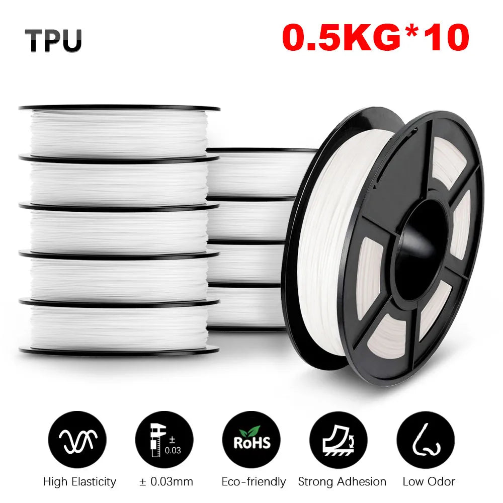 SUNLU 3D Filament PLA/PLA META/PETG/ABS/TPU/PLA MATTE 1.75mm 10Roll 1KG/0.5KG 3D Printer Filament for 3D Printer