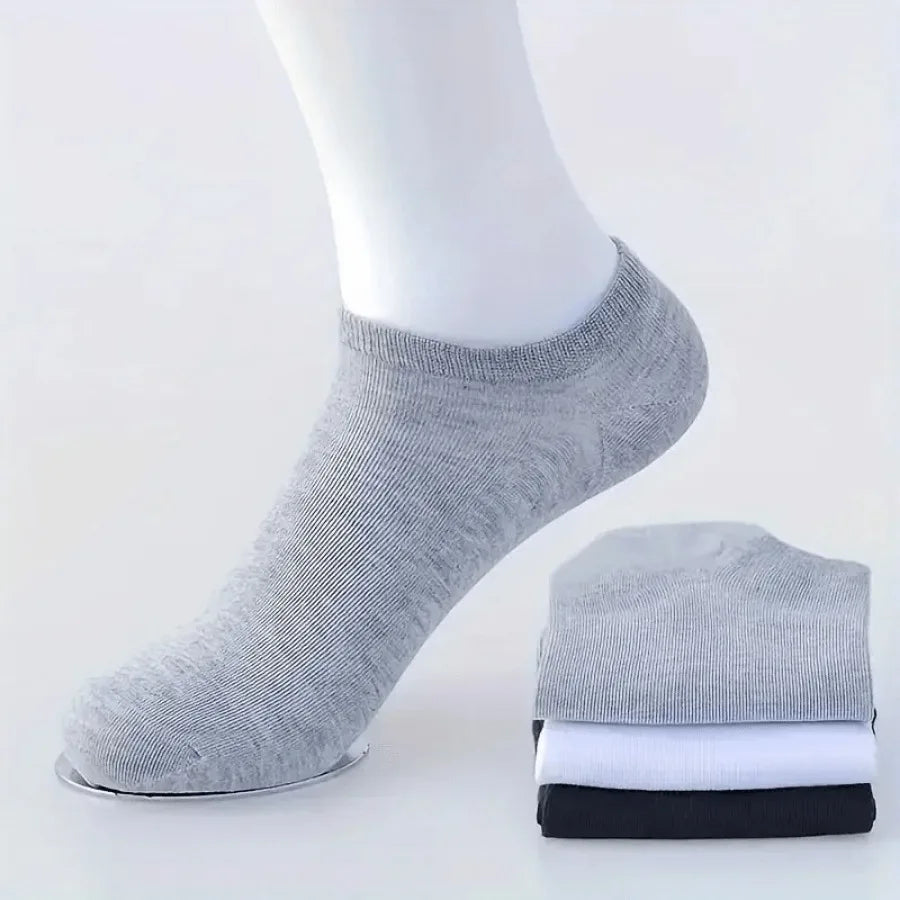 10-Pair Thin Ankle Socks - Breathable & Sweat-Absorbing