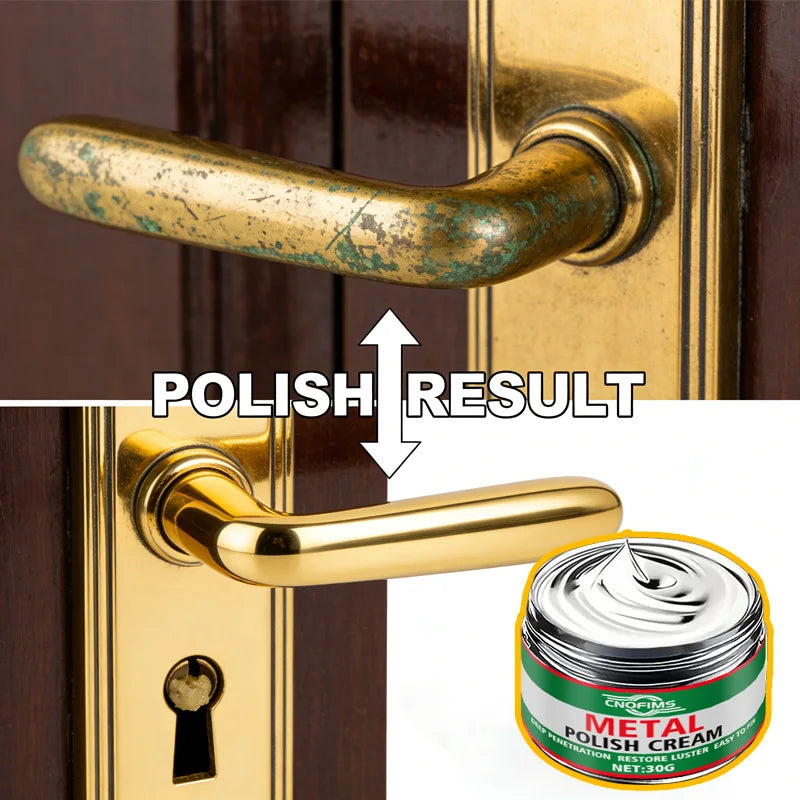 Heavy-Duty Metal Polish & Restoration Cream – Lemon-Scented Shine for Car, Motorcycle, Kitchen & Bath