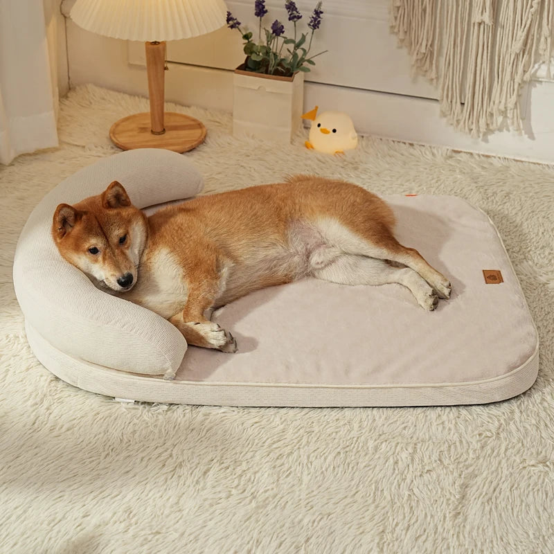 Bolster Dog Sofa Bed with Pillow - Non-Slip Base, Medium & Large – photo 4