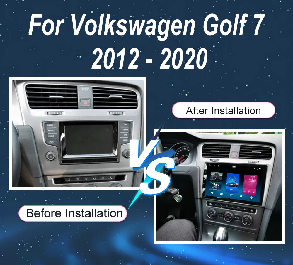 Car Stereo with Apple CarPlay & Android Auto, Compatible with VW Golf 7 (2012-2020)