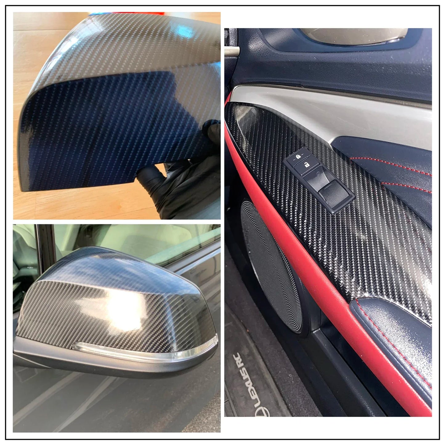 2D 3D 4D 5D 6D Gloss Carbon Fiber Vinyl Wrap Film Air Release Waterproof Sunscreen Fit For Car Motorcycle Laptop Phone Cover DIY