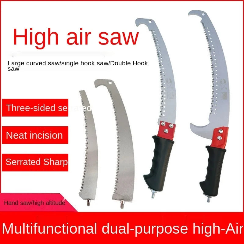 High-Reach Garden Pruning Saw – Logging & Tree Saw with Hook for Tall Branch Cutting
