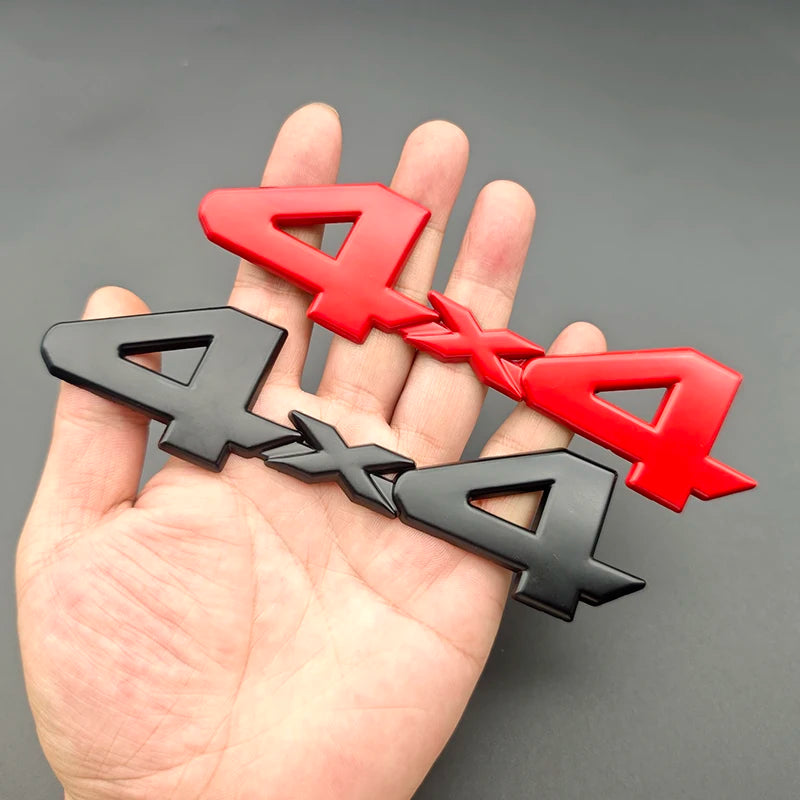 3d Metal Red Chrome Black Logo 4X4 Emblem Letters Decal Car Rear Trunk Badge for Toyota Tundra 4x4 Sticker Adhesive Accessories