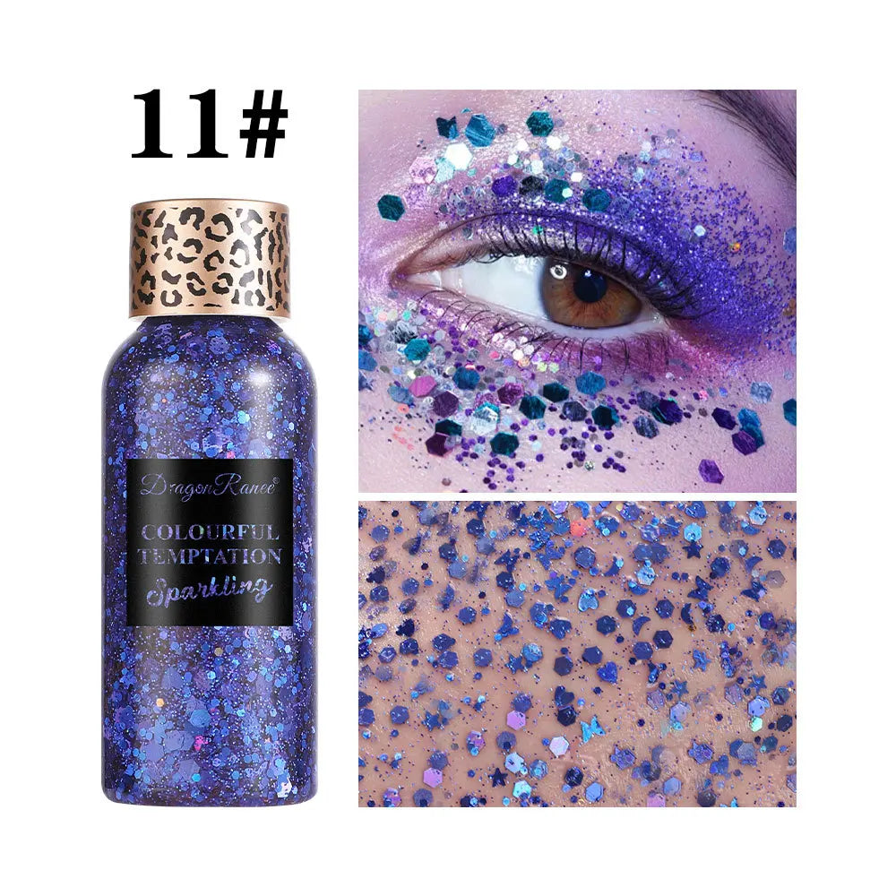 Eye Glitter Nail Hair Body Face Gel Art Waterproof High Gloss Glitter Body Multifunctional Makeup Decoration Party Festival