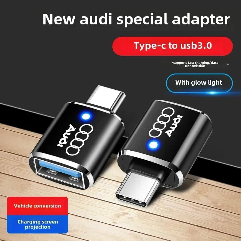 1/2pcs For Audi A1 A3 A4 A5 A6 S3 S7 S8 R8 Q2 Q3 Q5 Q7 Q8 SQ5 dedicated car Typec converter USB charging adapter