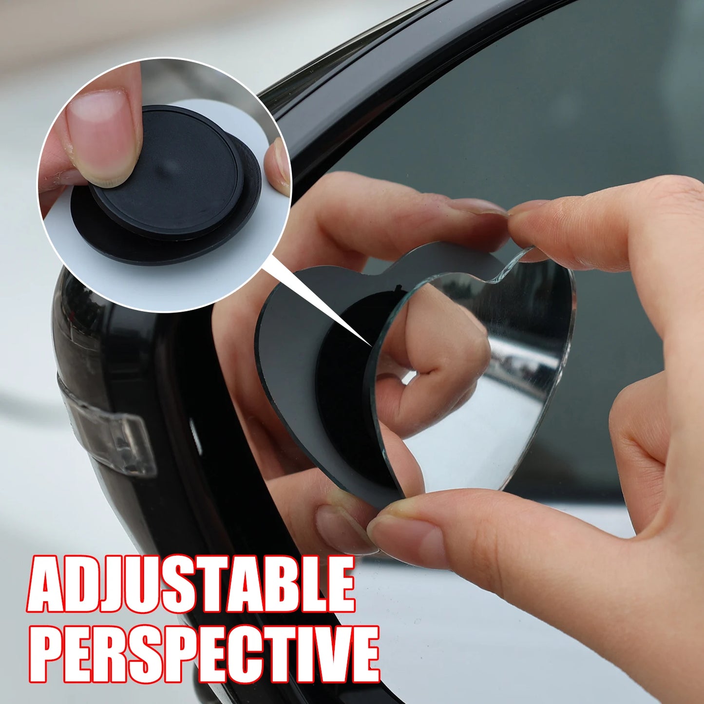 New Adjustable Heart Shaped Car Reversing Aid Rearview Convex Mirror Car Blind Spot Rearview Mirror 360 Degree 2PCS/SET