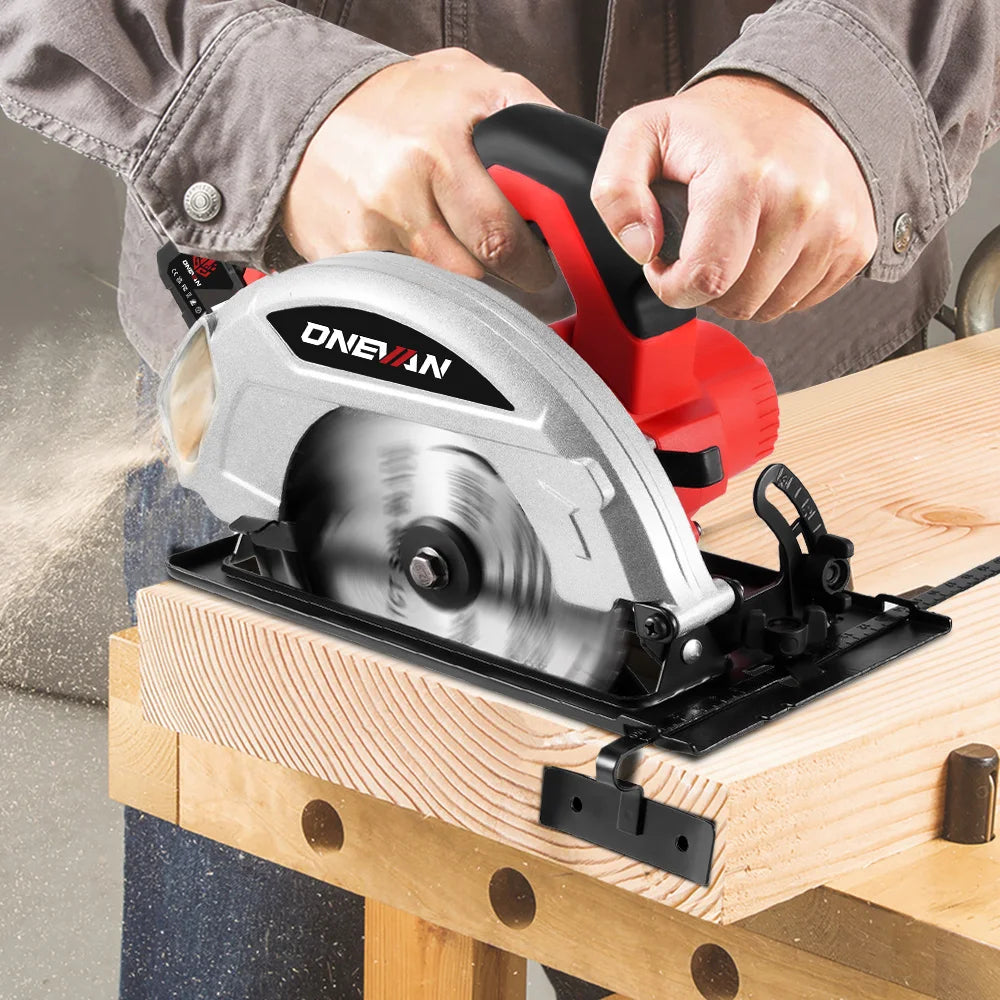 ONEVAN 4000W Brushless Electric Circular Saw 7Inch Cordless Rechargeable Portable Cutting Wood Power Tool For Makita Battery Pin
