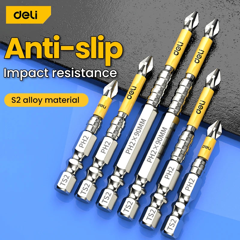 5PCS Upgraded High Hardness And Strong Magnetic Bit 25/50/65/70/90/150mm Non-slip Cross High Hardness Electric Hand Drill Screw