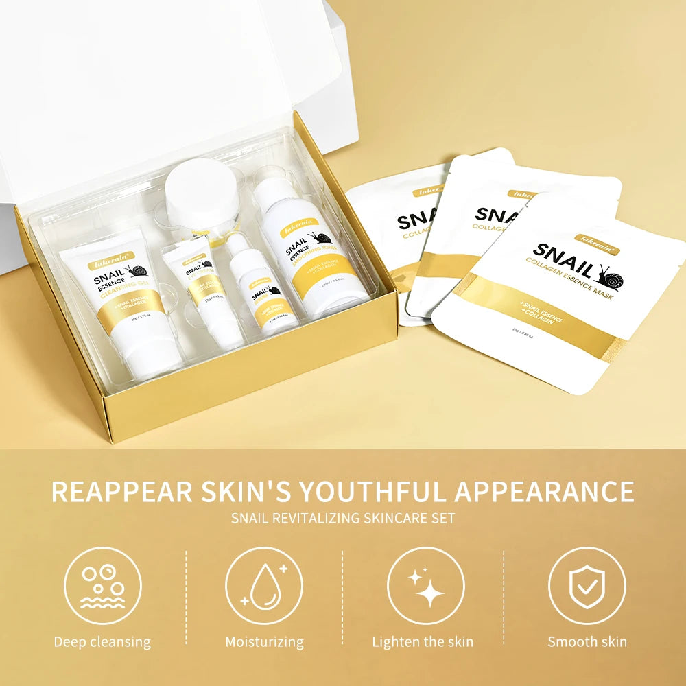 Snail Collagen Skin Care Set Deeply Nourishing Skin Long Lasting Hydrating Deep Cleaning Improve Elasticity Face Care Kits